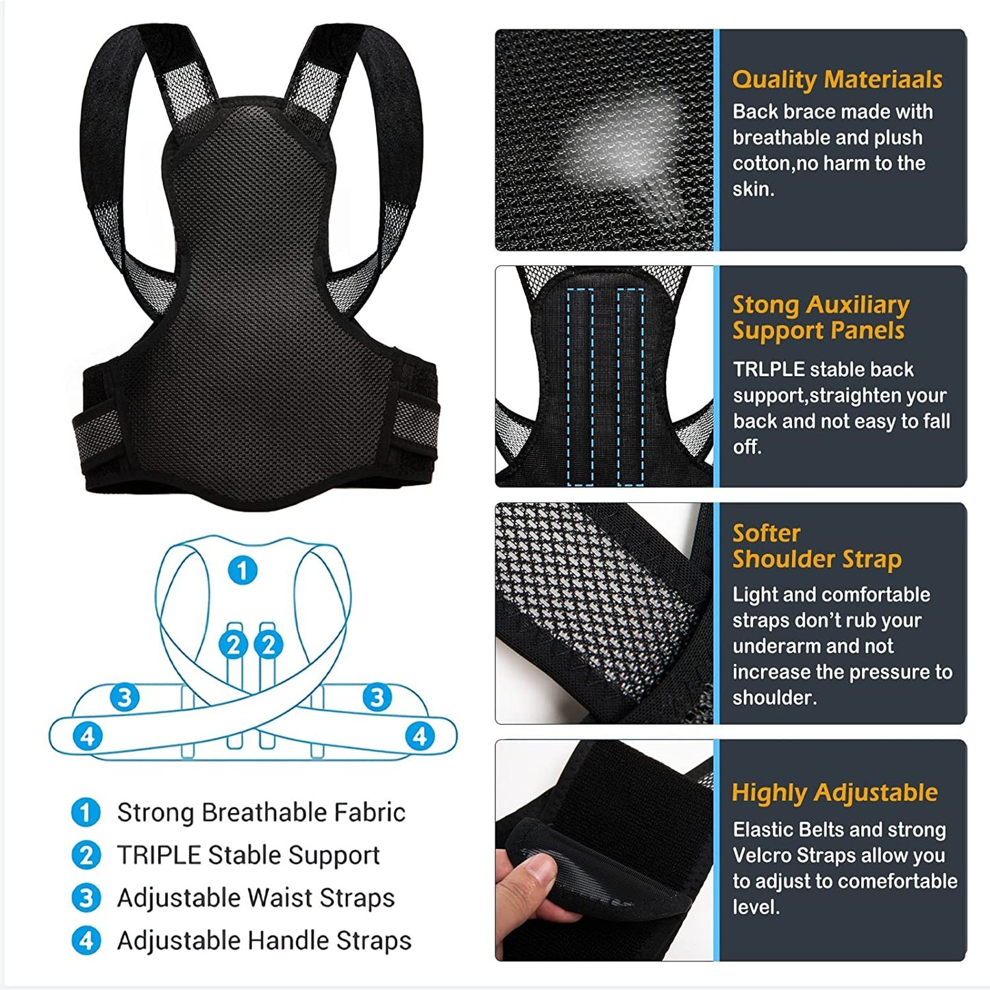 Corsetul pentru corectarea posturii spatelui "Invisible" Back Corrector – BACKMED