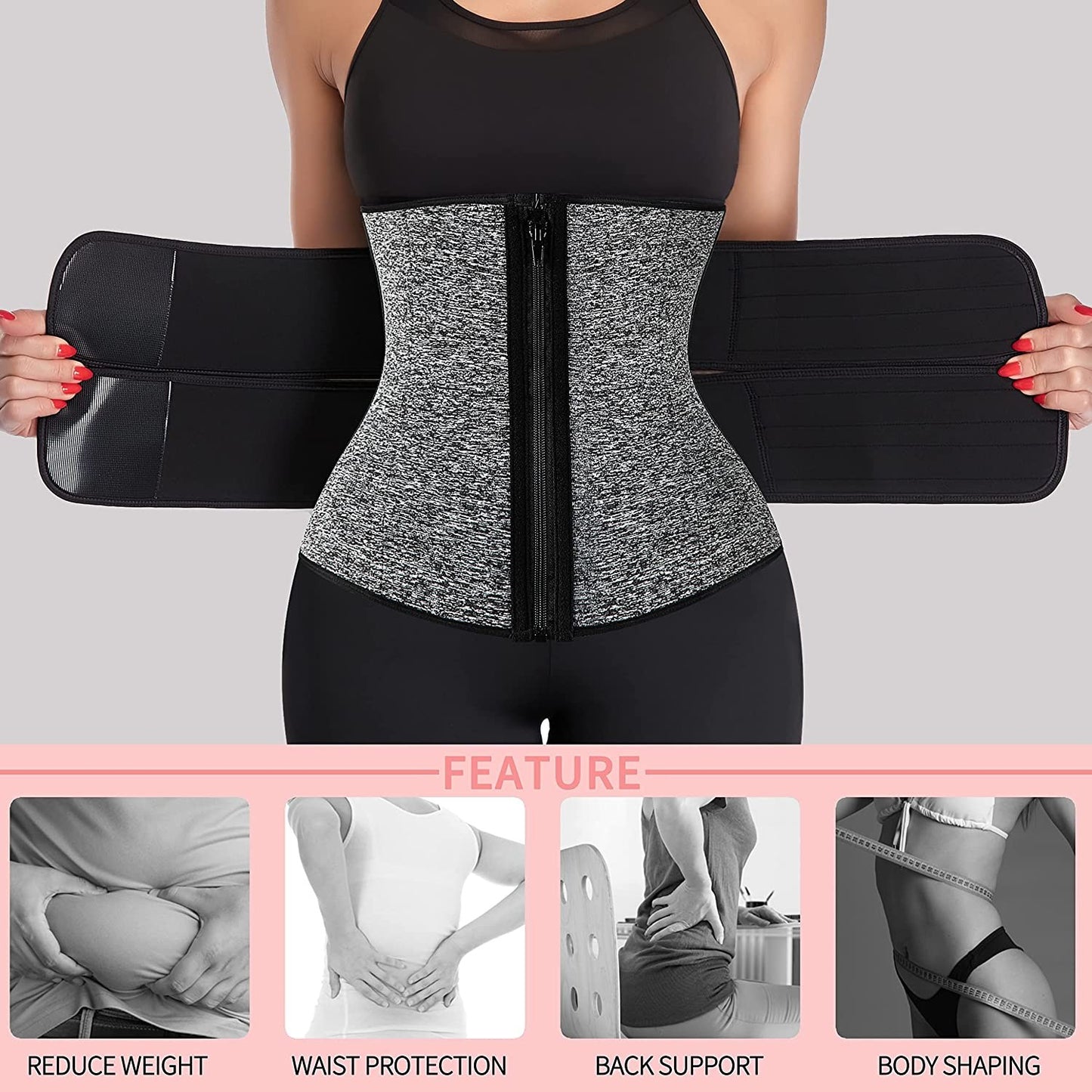Centura pentru slăbit din neopren cu atele de susținere THERMO – SlimSecret