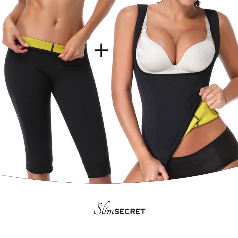 SET PROMO pentru SLABIT: Pantaloni HotPants SLIMSECRET + Maiou pentru Slabit THERMO SHIRT SLIMSECRET