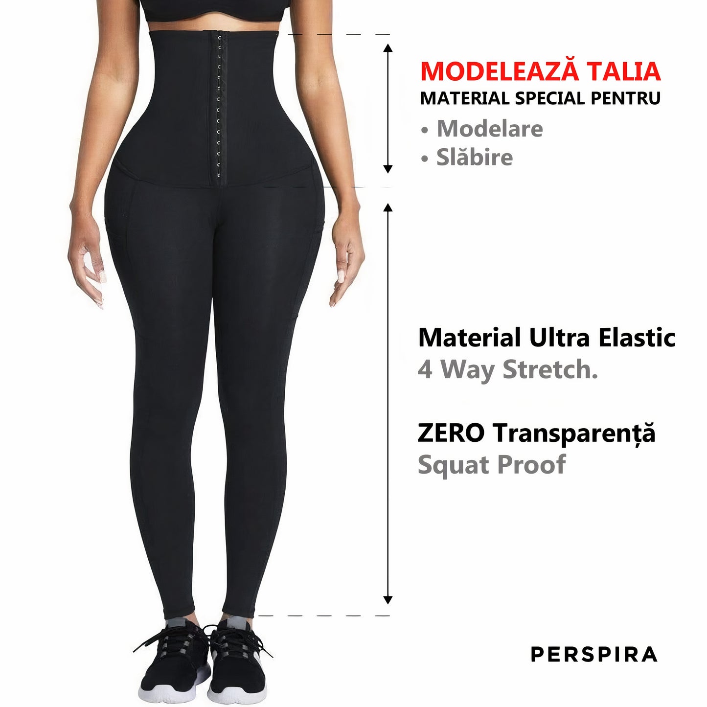 Colanți Corset Modelatori cu efect termic în zona taliei PERSIPRA, Originali