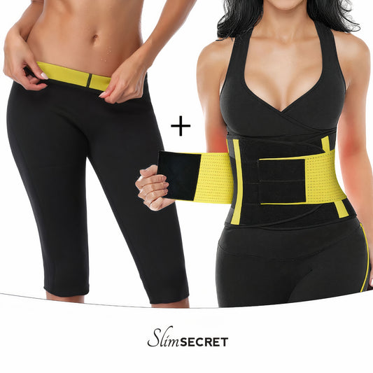 SET PROMO pentru SLABIT: Pantaloni HotPants SLIMSECRET + Centura HOT CLEPSYDRA