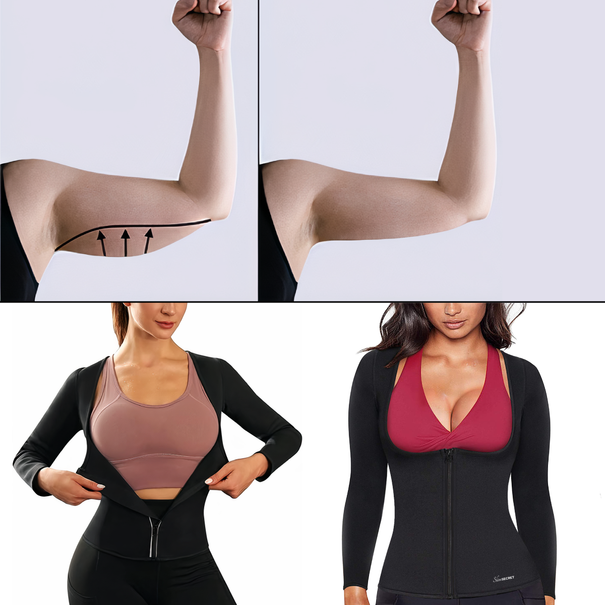 ECHIPAMENT pentru SLABIT: Pantaloni Hot Pants LONG SLIMSECRET + Bluză pentru Slăbit cu decupaj în zona sânilor