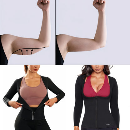 ECHIPAMENT pentru SLABIT: Pantaloni Hot Pants LONG SLIMSECRET + Bluză pentru Slăbit cu decupaj în zona sânilor