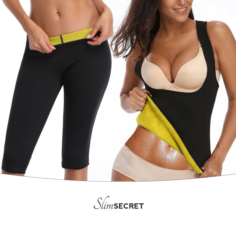 SET PROMO pentru SLABIT: Pantaloni HotPants SLIMSECRET + Maiou pentru Slabit THERMO SHIRT SLIMSECRET